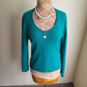Vintage America Teal V-Neck Sweater